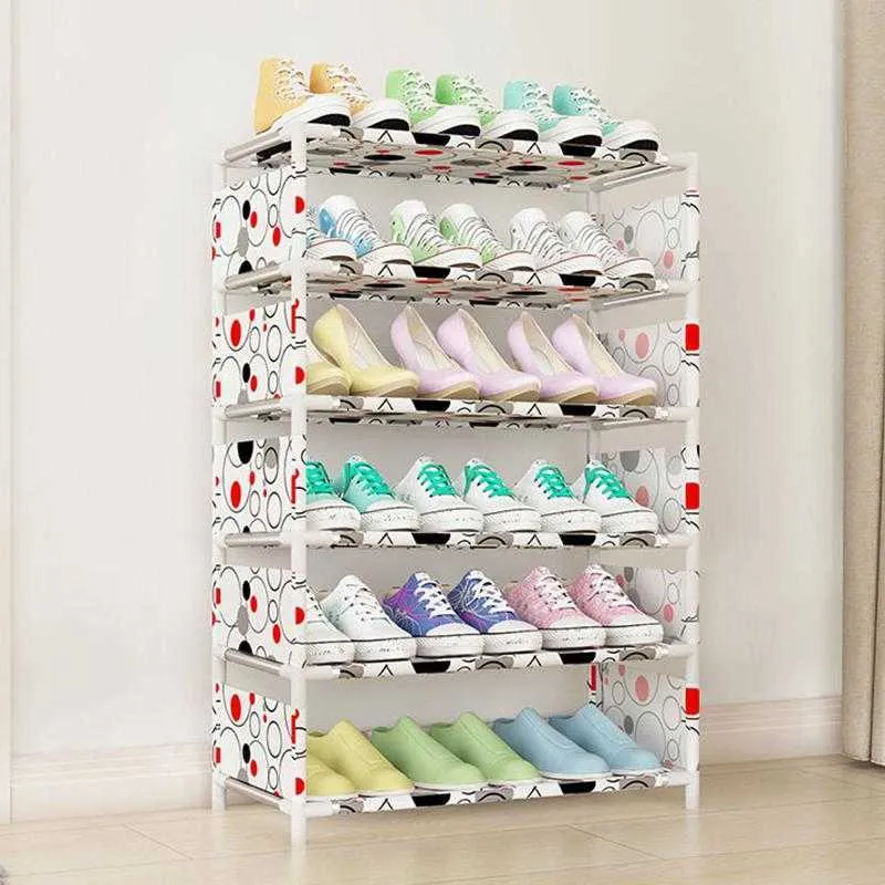 Étagère à chaussures multicouche Rangement Meubles de maison Placard Chaussures Organisateur d'étagère de rangement avec étagères en métal 210609