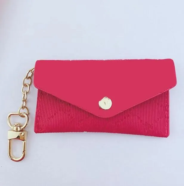 Unisex Key Pouch Leather Holders Solid Color Purse Designer Fashion Womens Mens Credit Card Holder Coin Purses Mini Wallet Bag Cha2413