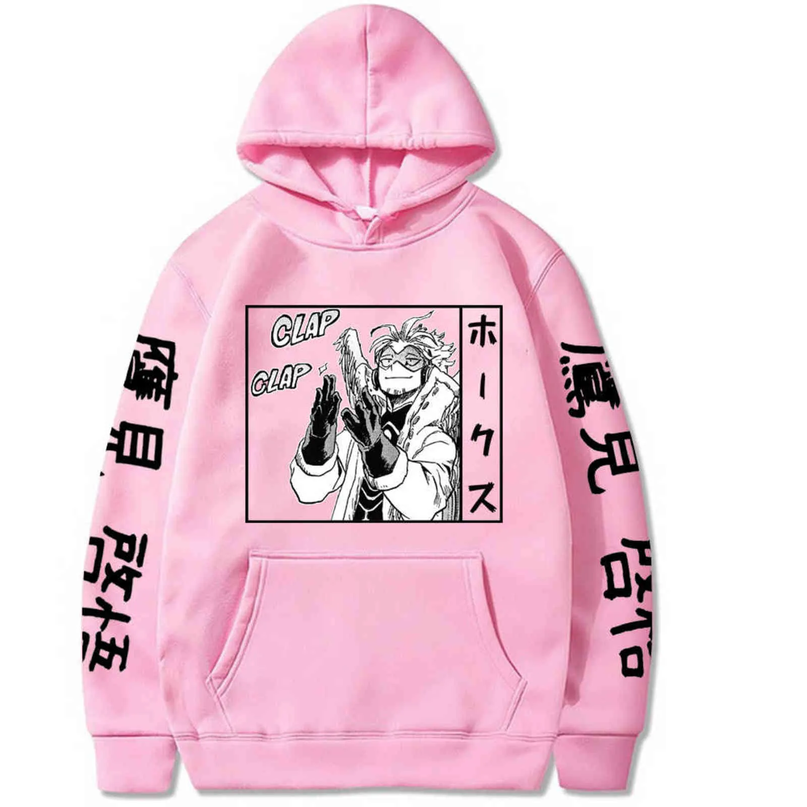 2020 NOUVEAU My Hero Academia Sweat à capuche pour homme Femme Hip Hop Sweat-shirt Anime Hawks Sweat à capuche noir Tops Vêtements Y211122