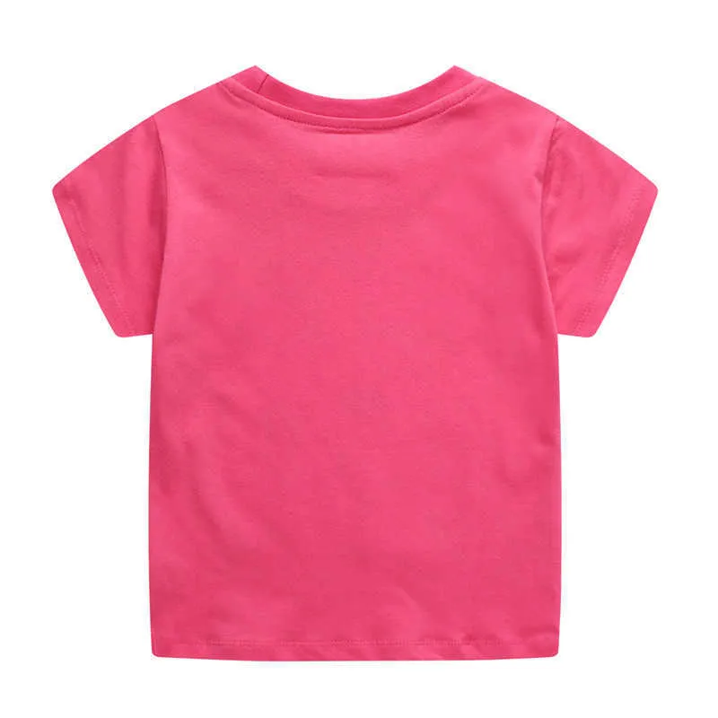 Saut mètres été licorne filles t-shirts bébé coton vêtements animaux imprimer mode enfants t-shirts à manches courtes hauts 210529