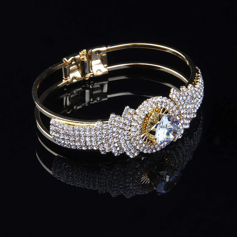 Stonefans Gold Silver Color Zircon Bangles for Women Zirconia Wedding Bridal Gold Cuff Bangles Armband Födelsedagspresenter Ladies Q078111671