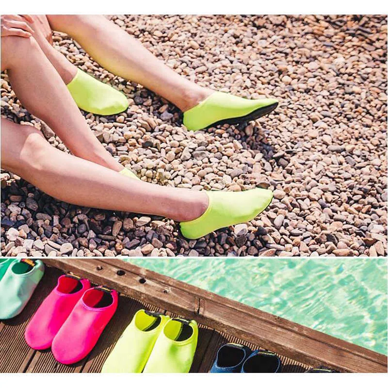 Playa natación deportes acuáticos calcetines zapatos antideslizantes- yoga  fitness danza nadar surf buceo zapatos subacuáticos para niños[Azul / S]