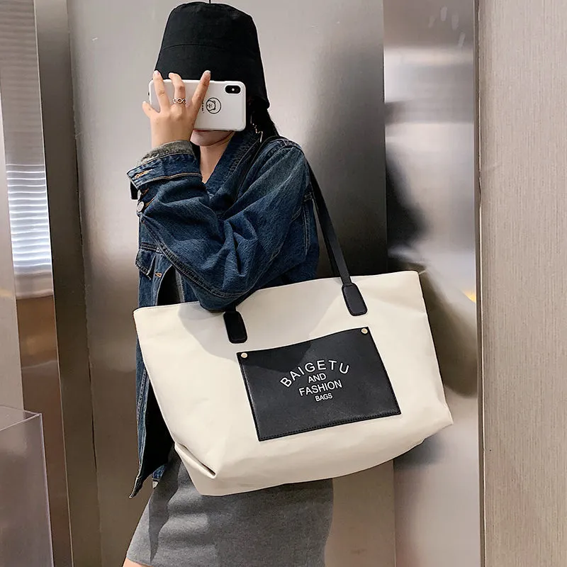 Shopping Tote Big Bag Женские 2021 Новый Модный Корейский стиль Универсальные Студенты Холст Сумка Ins Internet Знаменитости Большая Емкость Покупки