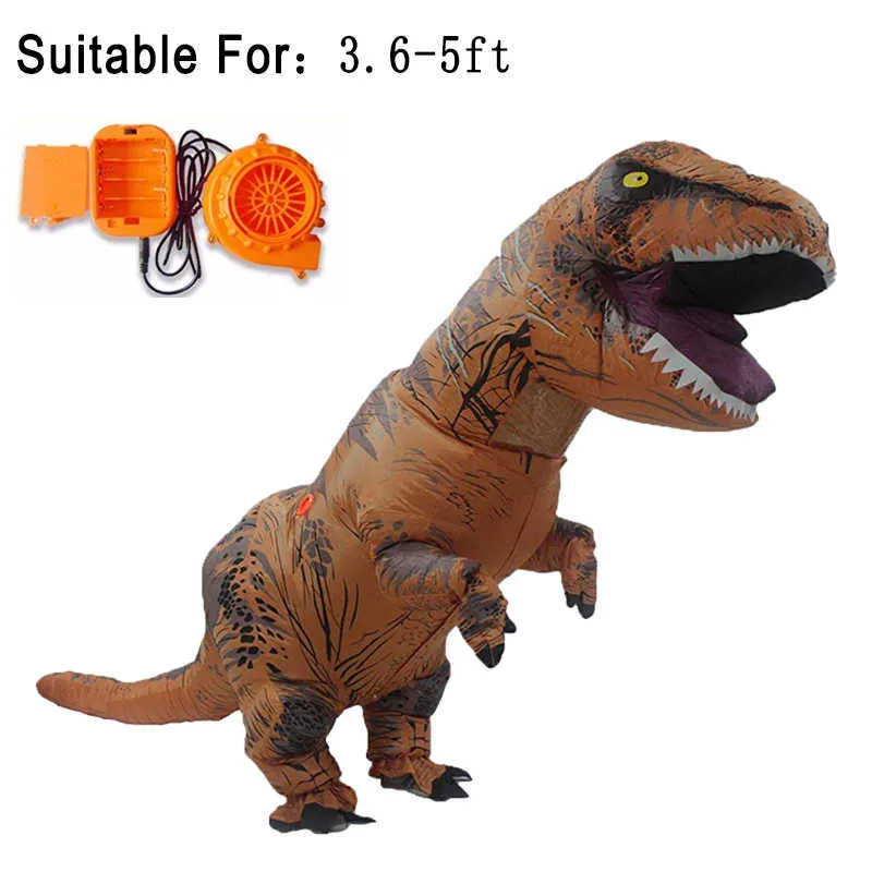 Disfraz inflable para niños adultos, disfraces de dinosaurios, disfraz de mascota, disfraz de Cosplay para hombres, mujeres, niños, dibujos animados de dinosaurios Q0910