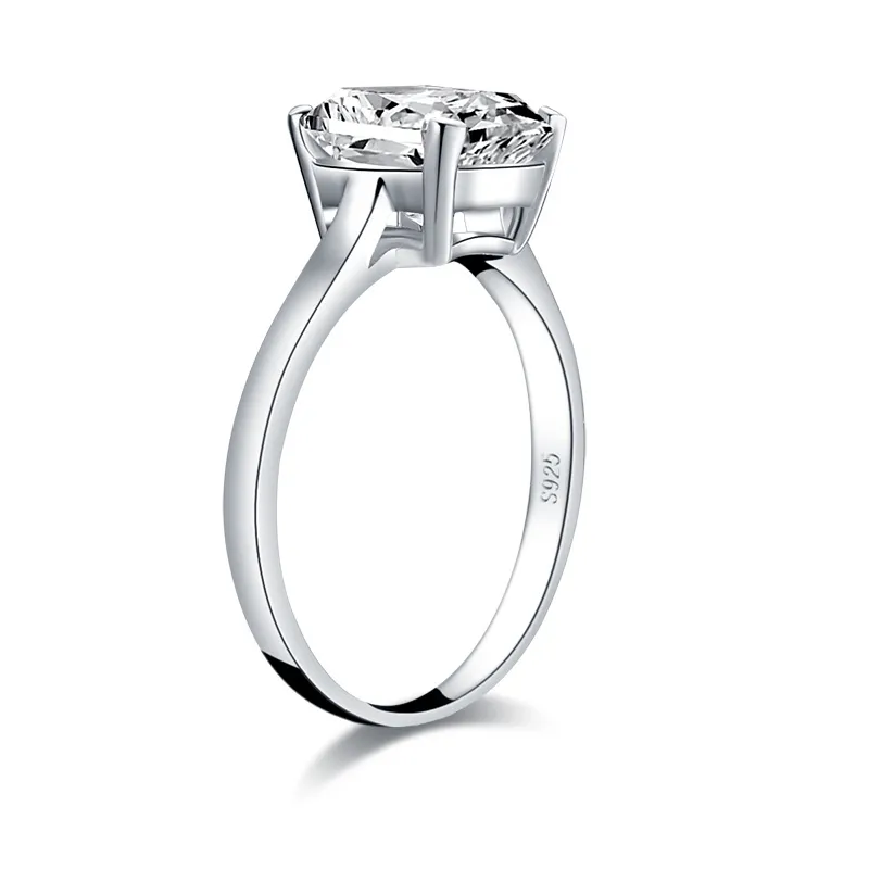 LESF 3 CT CHARMS Simulerade Diamond 925 Sterling Silver Par Engagement hela partier Bulk Fin smycken Ring för kvinnor5651643