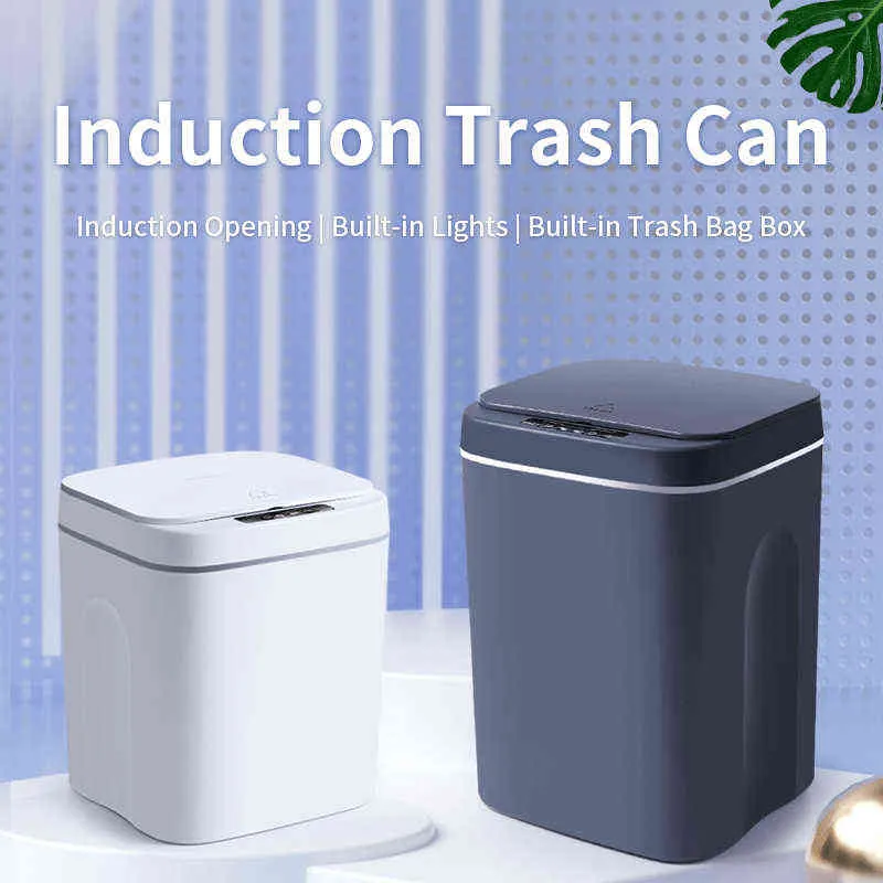 16L poubelle intelligente capteur automatique poubelle cuisine salle de bains seau à ordures Intelligent électrique SmartWaste poubelles 211215251Y