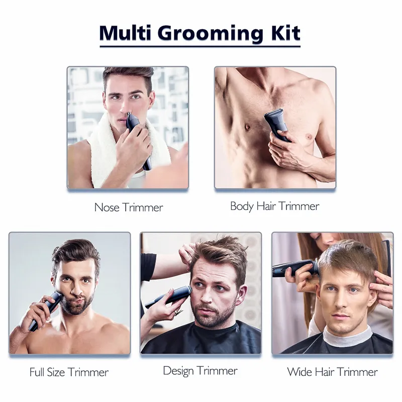 HATTEKER Tondeuse à cheveux professionnelle pour hommes Rasoir électrique rechargeable 5 en 1 Tondeuse machine à couper les cheveux barbe trimère 598 220712