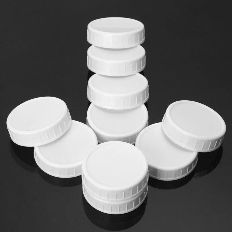 Kitchen Storage & Organization Plastic Caps Lids Ribbed For 70Mm 86Mm Standard Regular Mouth Mason Jar Bottle237A