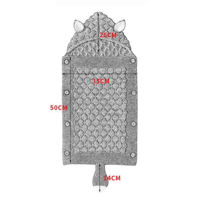 Baby sovsäck höst Barn född spädbarn Sleepsack stickad för pojke tjej Söt hooded wrap swaddling filt 211023