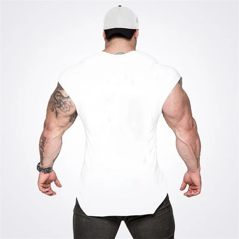 Marca Blank Fitness Canotta Uomo Canotta Camicia senza maniche Palestre estive Abbigliamento Slim fit Muscle Bodybuilding Vest Streetwear 210421