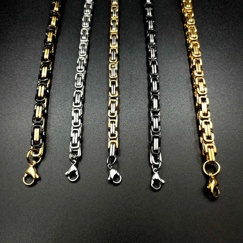 Hip Hop Tennis boucle chaîne à la mode hommes titane acier collier bijoux byzantin Imperial5963027