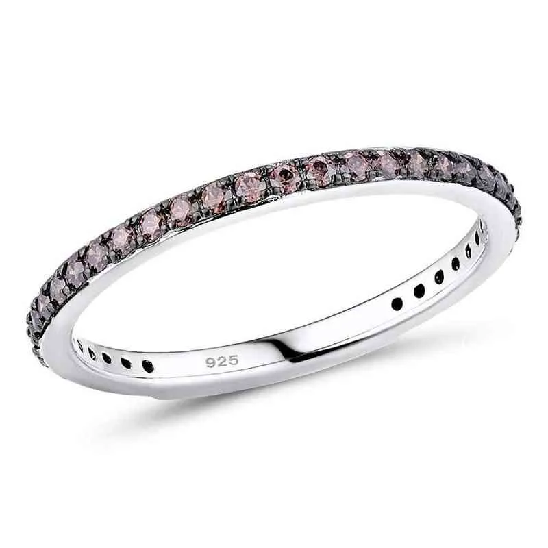 Santuzza 925 Sterling Silver Pierścienie Dla Kobiet Moda Multi Gemstones Pink Blue Black White CZ Finger Pierścień Pierścień Grzywny Biżuteria 211217
