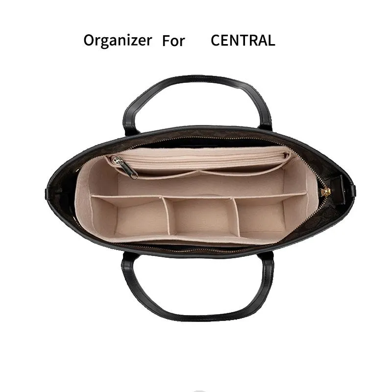 Casmetic Bacs Cases en feutre sac à main Insert Organisateur avec zipper Femmes Maquillage Cosmetics Tote Shaper Fit pour Central244X
