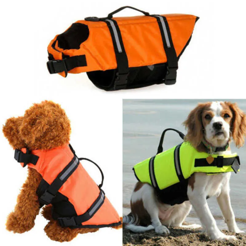 Abbigliamento cani Giubbotto di salvataggio animali domestici Gilet galleggiante Nuoto regolabile Protettivo bambini Piscina di sicurezza Spiaggia 2108048338807