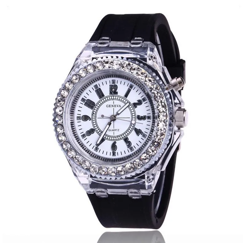 Armbandsur mode blixt lysande klockpersonlighet trender studenter älskare geléer kvinnliga mäns klockor lätt handled reloj ho2787