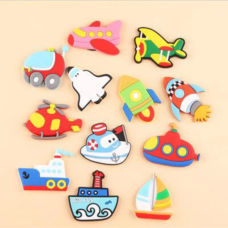 Fridge Cartoon Magnets PVC Colorful Magnet Sticker Plastic Refrigeator 3D Cute Stickers Fishes Cars Animals Cloud Home Furnishing 3093159