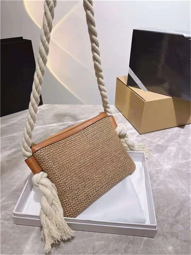 Personalized Straws Bags 2021 Ladies Quality Envelope Bag Messenger handBag Handbags Wallet Straw Knitted Series Style Styles Clas2704