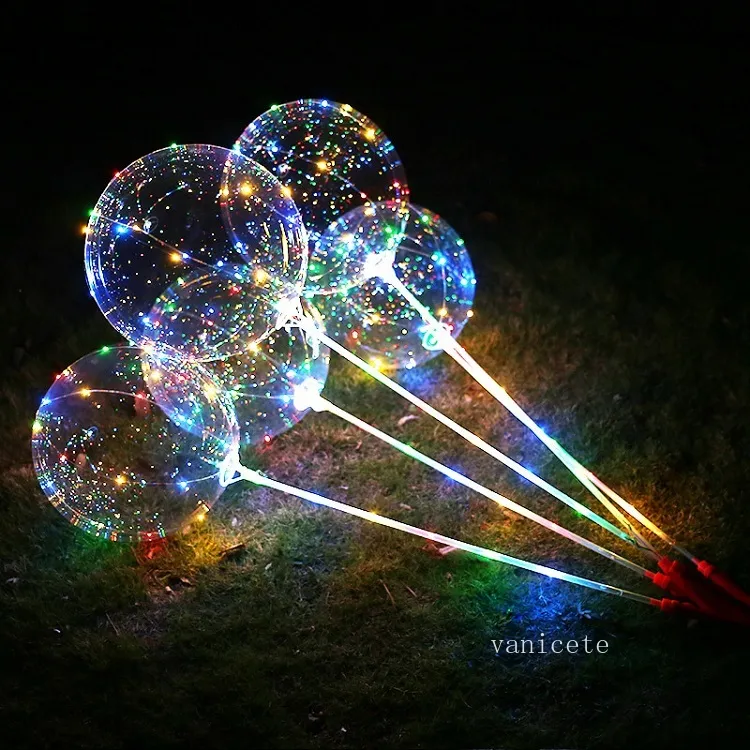 Party Favorit Led Bobo Ballong med pinne 3m String LED Light Christmas Halloween Födelsedag Ballonger Party Decor T2i53193