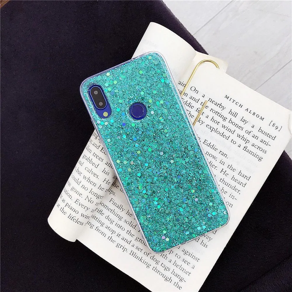 Bling Glitter Cas Pour Xiaomi Mi 9 8 Mi8 Mi9 SE A2 Lite 8SE Cristal Paillettes Silicone Couverture Redmi 5 Plus Note 7 6 Pro Note7 Funda