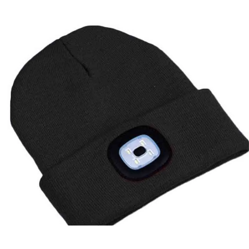 Mode automne hiver LED casquette éclairée bonnets chauds pêche en plein air course bonnet chapeau Flash phare Camping escalade casquettes