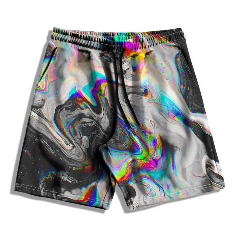 Летняя акварель краска 3d печать шорты солнцезащитные пляжные брюки мода повседневные личности спортивные шорты уличные брюки x0705