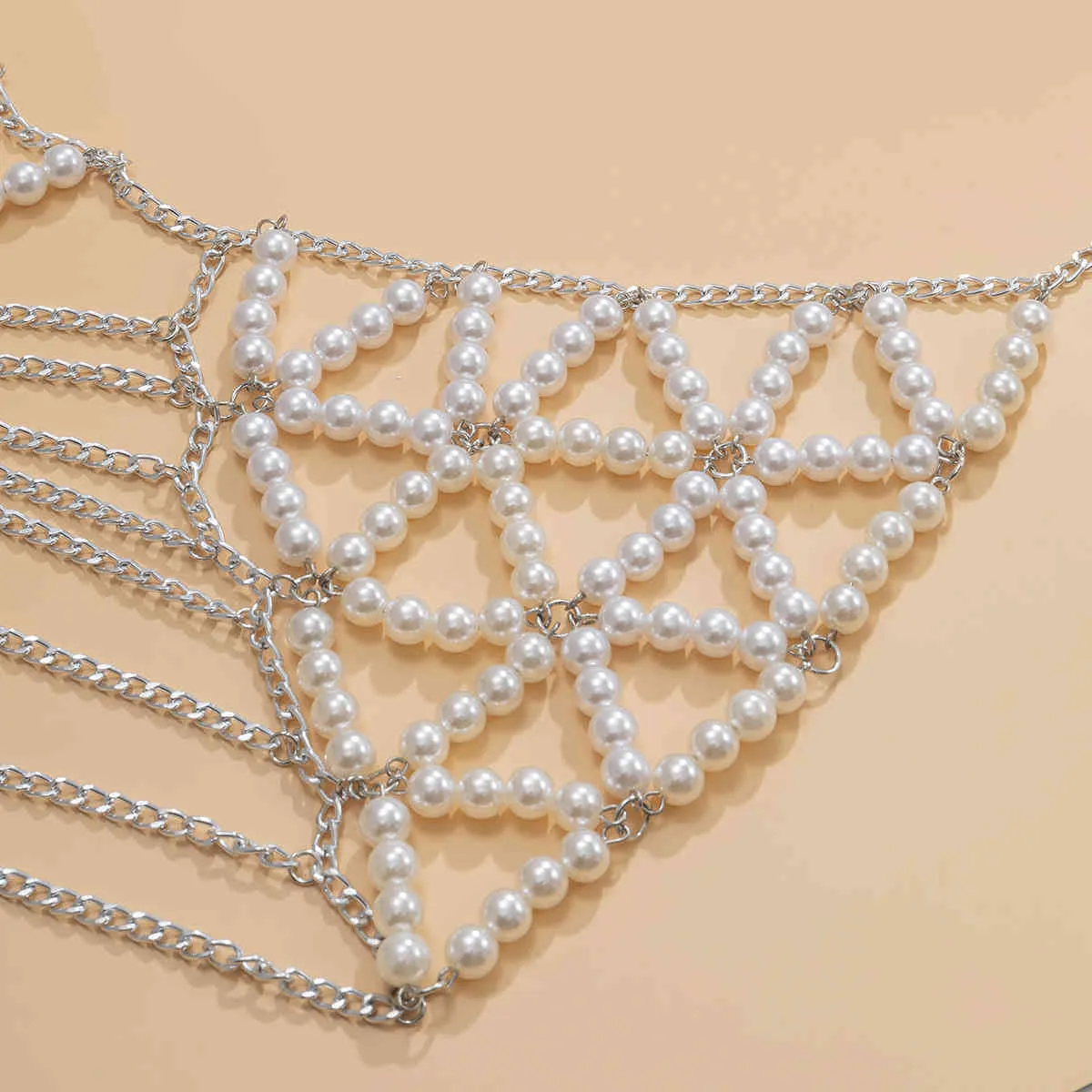 Luxury Imitation Pearl Tassel Klänning Dekoration Sexig Bikini Body Midja Kedja För Kvinnor Strand Tillbehör Harness Mode Smycken