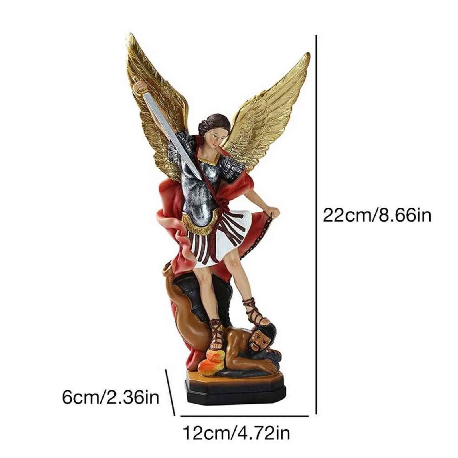 Angel and Demon Battle Statue Tuin Thuis Kerk Hars Beeldje Figurien Ornament Katholieke Religie Geschenken Esthetische Decor Drop Ship 211108