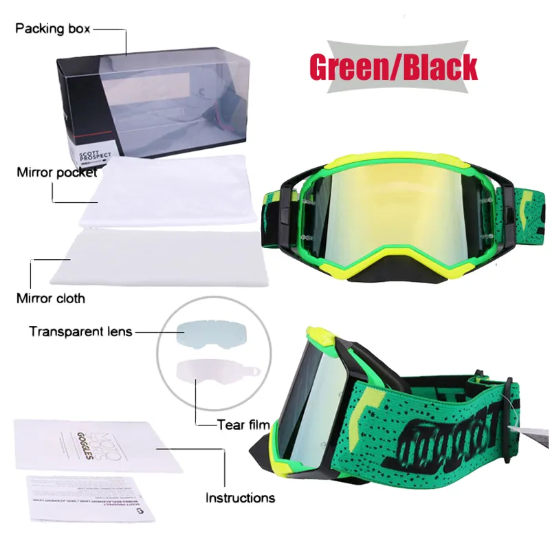 Óculos de sol de motocross óculos de esporte ao ar livre para motorista de motocicleta Dirtbike capacete óculos mais lensbagbox venda no conjunto