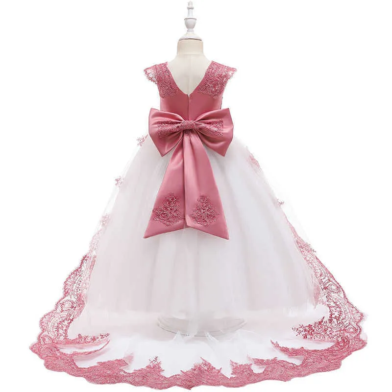 3-14 ans adolescents robe de costume de demoiselle d'honneur blanche pour fille enfants vêtements robe d'enfant pour fille fête de mariage robe de princesse costume Q0716