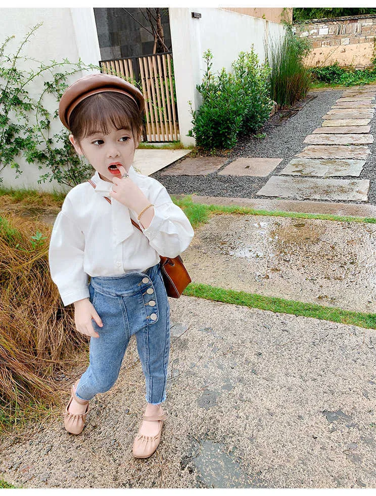 子供のベルベットの厚いジーンズ冬の服のスタイルの韓国の男の子の暖かい赤ちゃんカジュアルパンツ子供のための女の子のための服210625