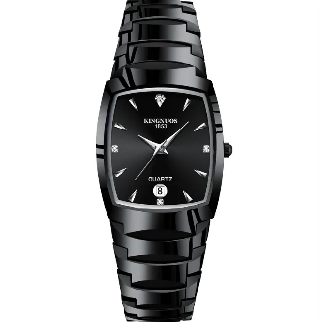 Роскошные влюбленные пары Кварцевые смарт-часы с бриллиантами 40 мм циферблат мужские 25 мм диаметр женские часы наручные часы с календарем из вольфрамовой стали262I