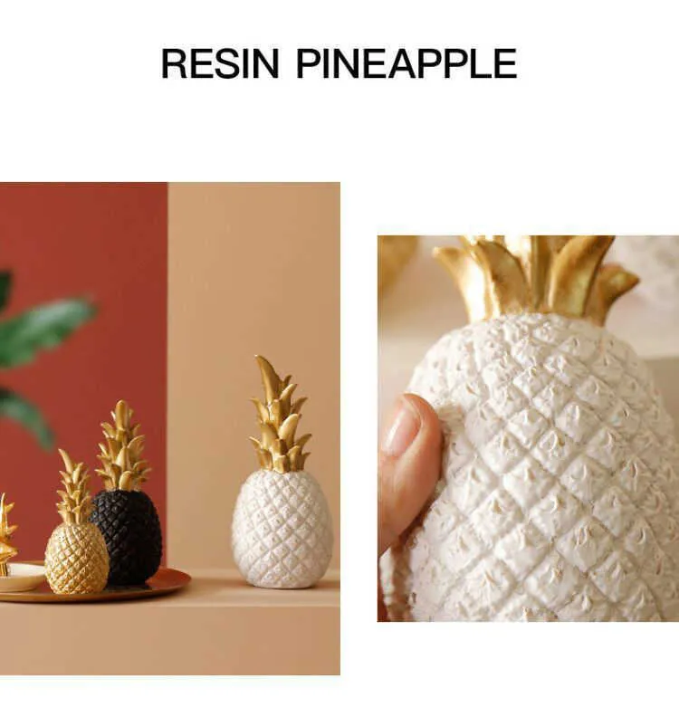 Décoration nordique pour la maison, artisanat en résine, ornements de bureau, ananas créatif en forme de Fruit, décor de salon, Figurines de mariage, cadeaux