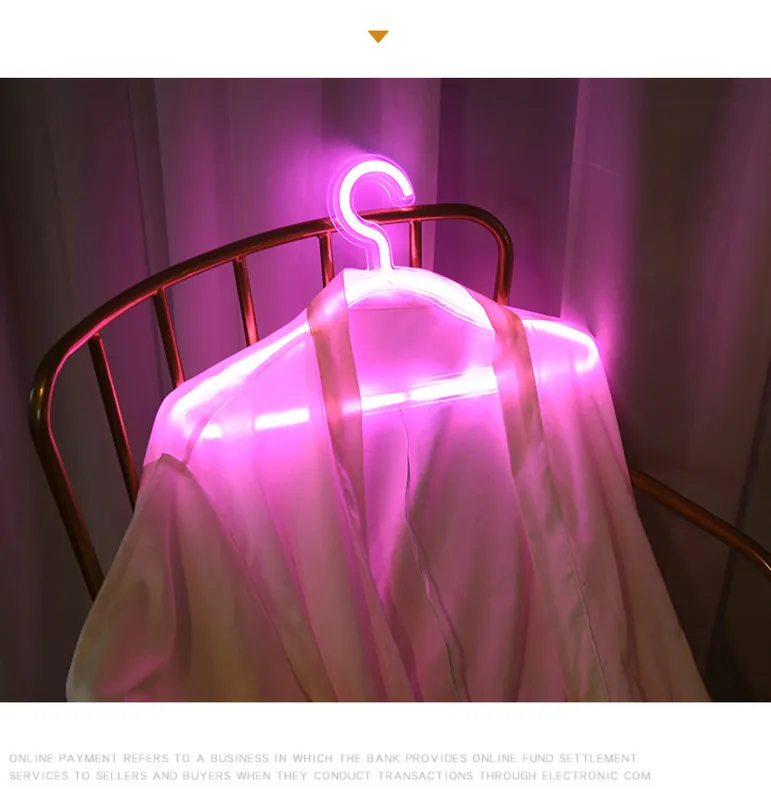 Attaccanti a led creativi ganci da luce neon in lampada proposta abito da sposa romantico vestiti decorativi i4546477