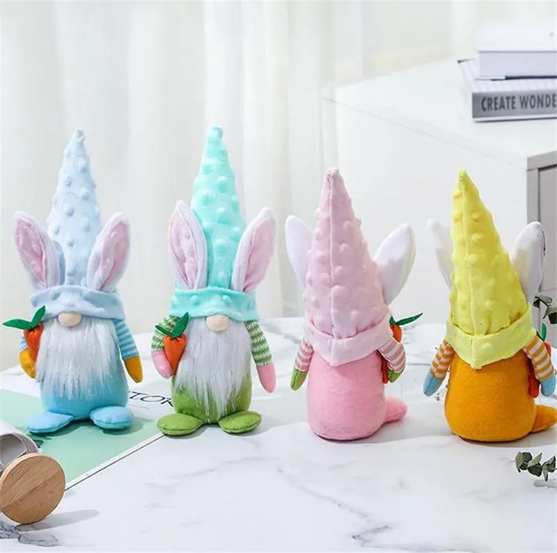 Easter Bunny Gnome Bebekler Parti Peluş Yüzsüz Bebek Nordic Cüce Figürinler Masa Süslemeleri Gnome-Bebek Süsler