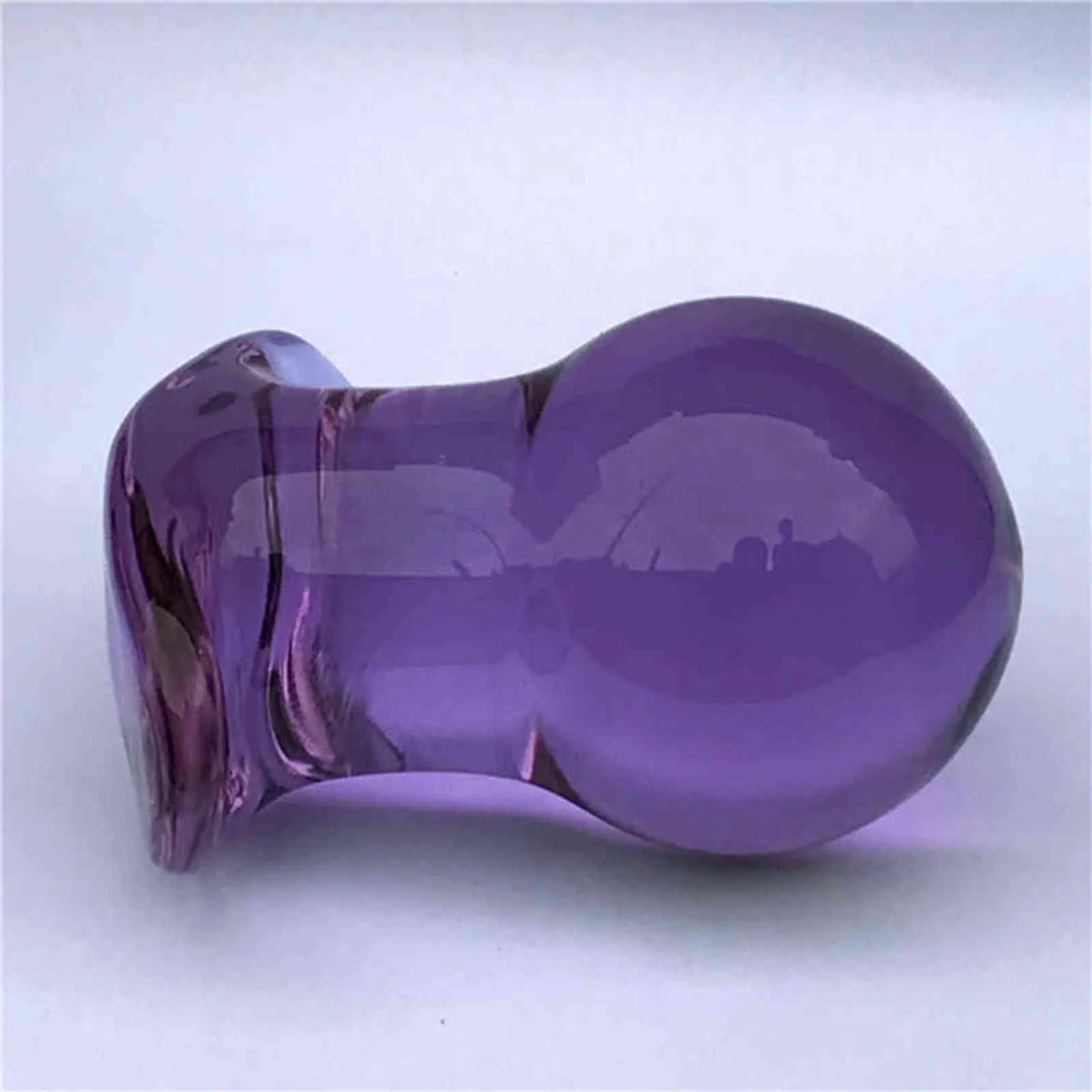 Cristal violet 50mm grand godemichet anal vagin boule verre dilatateur Anal gode perle prostate Massage cul Buttplug Gay Sex Toys 2111307361328