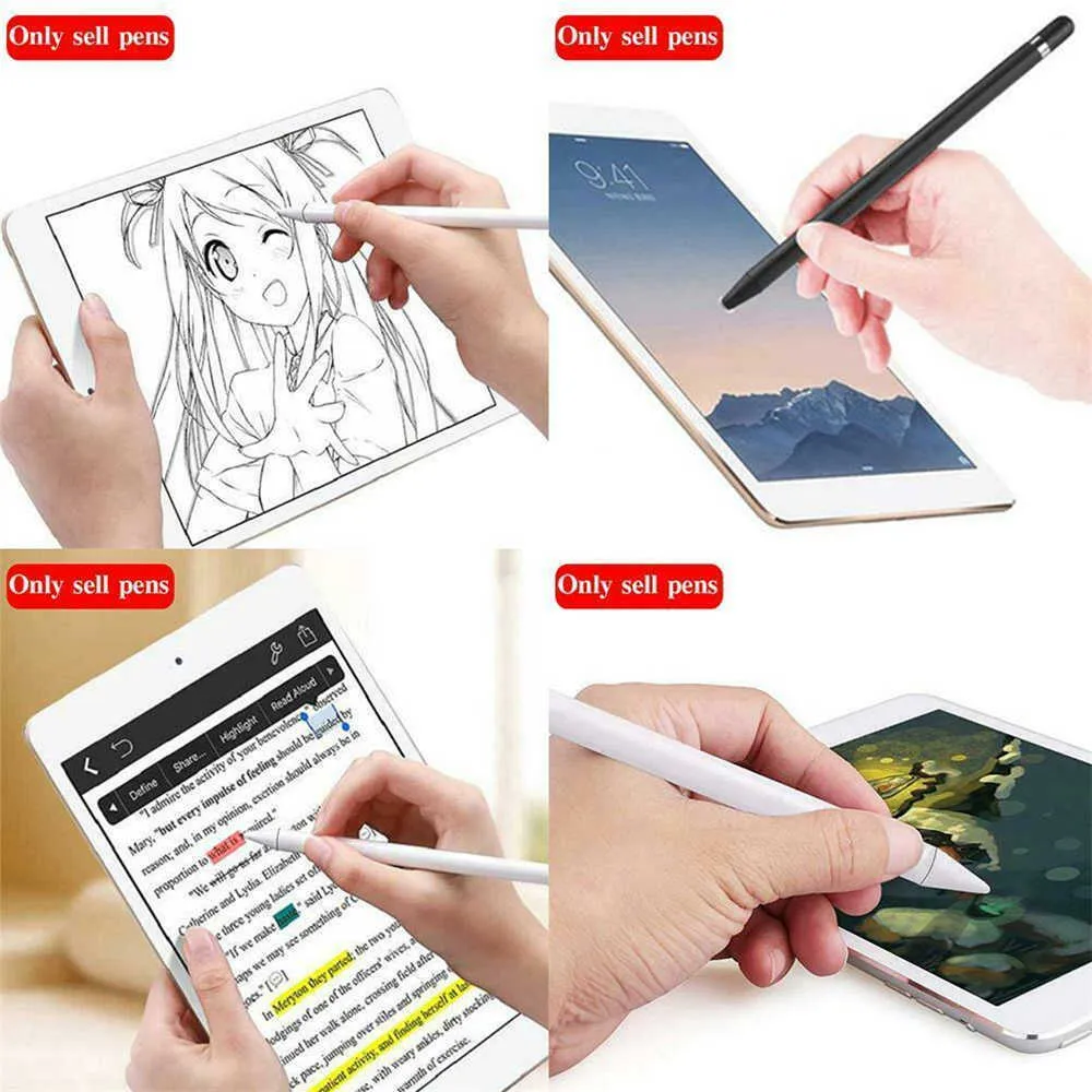 Universal Soft NiB Stylus Pen Capacitive Touch Screen Active S Pen Anti-FingerPrint Smart Stylus Pencil för iPhone iPad-surfplatta
