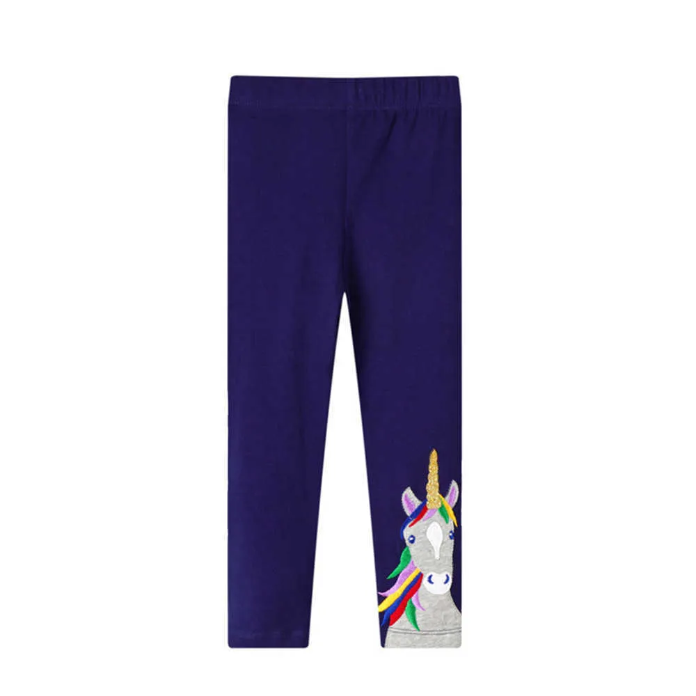 Jumping mètres Filles Fraise Leggings Pantalon pour Automne Printemps Broderie Bébé Rayure Vêtements Maigre 210529