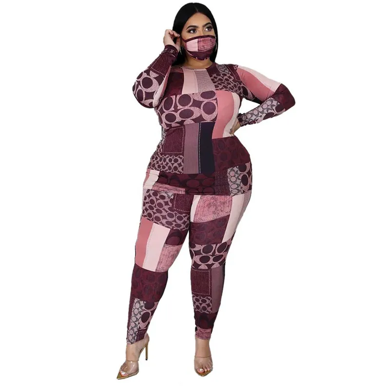 Fall Plus Size Clothing Set Tracksuit Stretch Top and Pants Outfits Jogger Sweatsuit Matching Set Whole Drop5641331