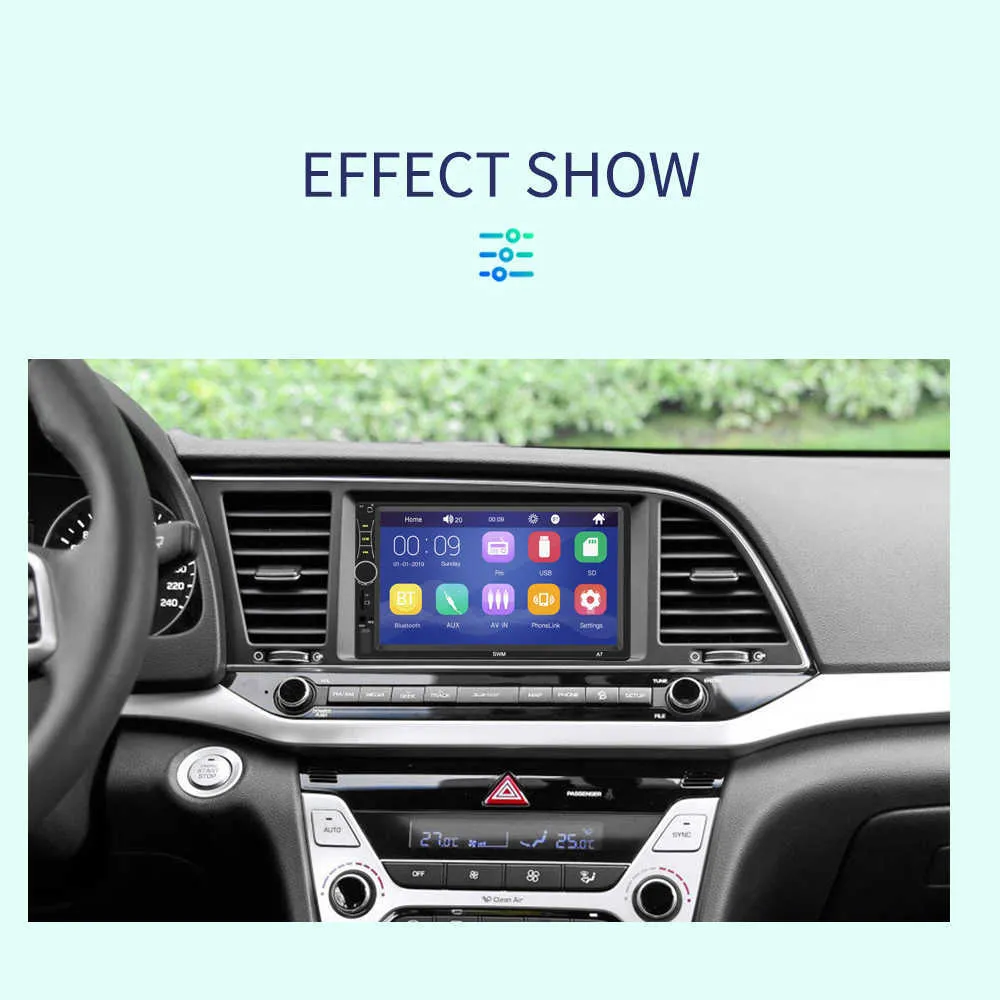 7 -calowy A7 2 DIN Touch Screen Car Stereo FM Radio Bluetooth Mirror Link Multimedia MP5 Player Aux FM Radio Car Electronics212Q