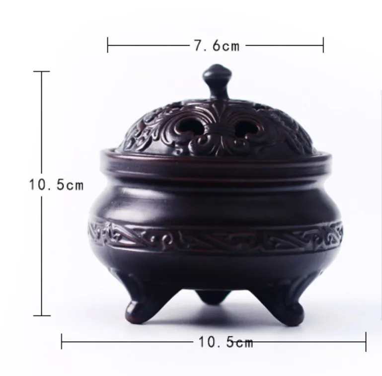 Cerimônia de chá antigo Sandalwood Furnace Bobina de cerâmica Incense Burner Tea Decoração de animais de estimação para aromaterapia interna de espaço em casa301L1751351