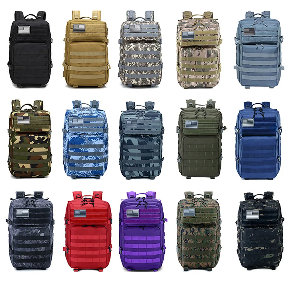 Rucksack Wandern Wasserdichte Tasche 50L Männer Armee Taktische Rucksack 3P Softback Outdoor Camping Jagd Taschen Mit Regenschutz