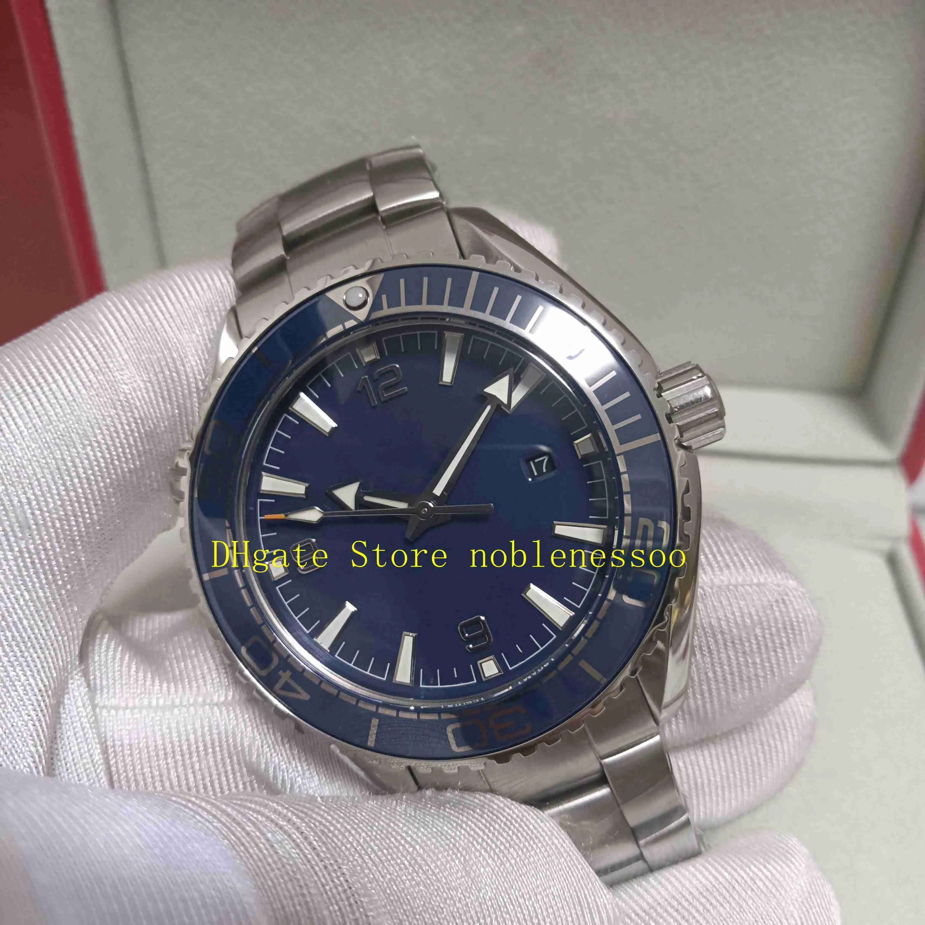 Cal 8900 With Original Box Men's Watch Mens Planet Blue Dial Ceramic Bezel 43 5mm 600M Stainless Steel Bracelet Trans306l