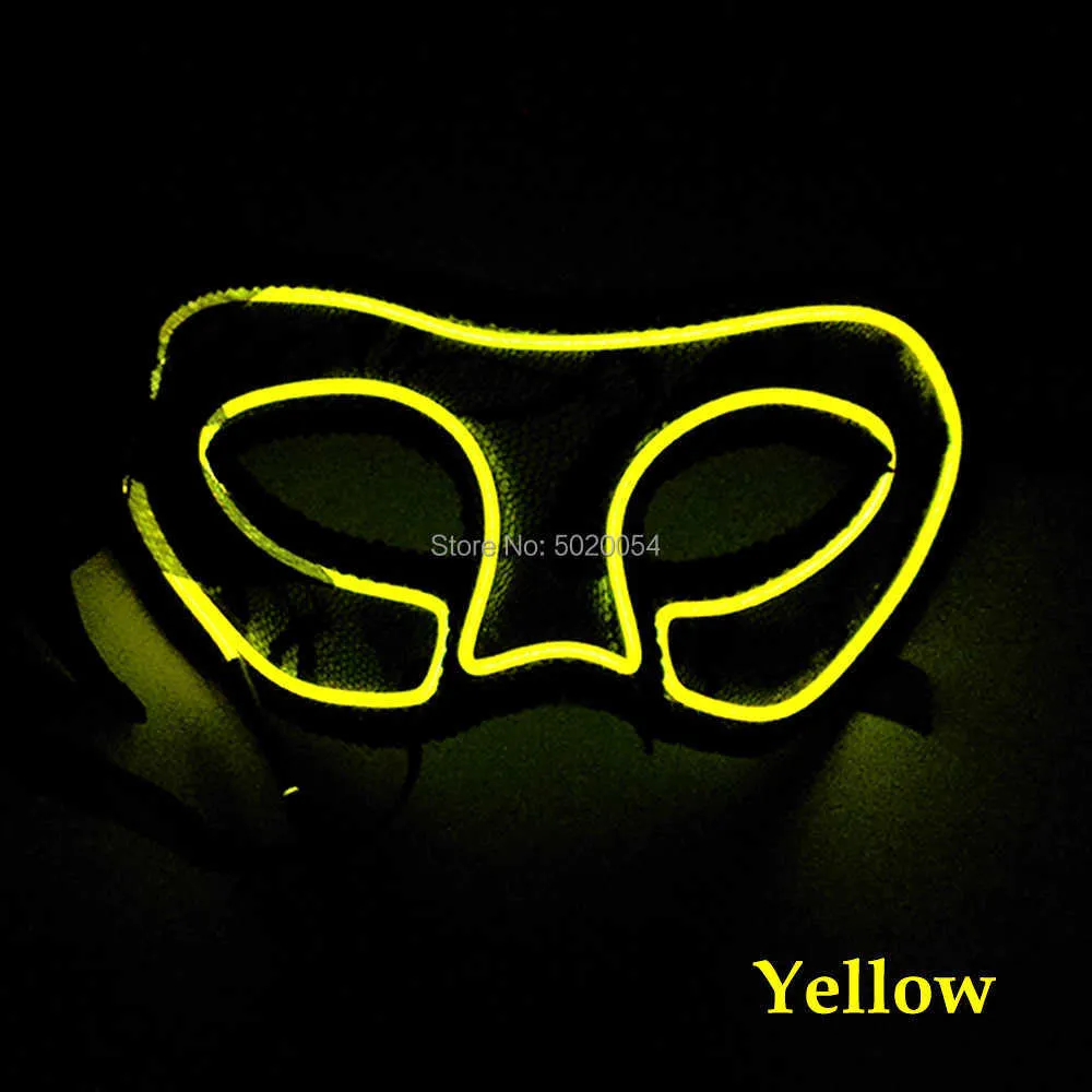 Party Black Luminous Charming s Female Sexy Masque Puntelli Lace EL Led illuminato Women Girls Neon Glow Mask Decor