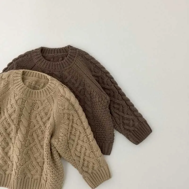 Suéteres retro para niños y niñas, suéteres para niños Coffee 2021, chaquetas para niños, prendas de punto estilo primavera y otoño, cáñamo Y1024