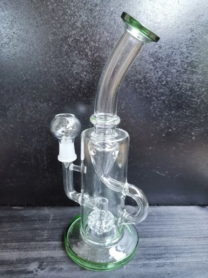 Bong 9,5 pollici bruciatore a nafta alto dab rig piattaforme petrolifere in vetro riciclatore pipa ad acqua fumatori verde chiaro dimensioni giunto 14,4 mm piattaforma petrolifera in vetro riciclatore sestshop vendita