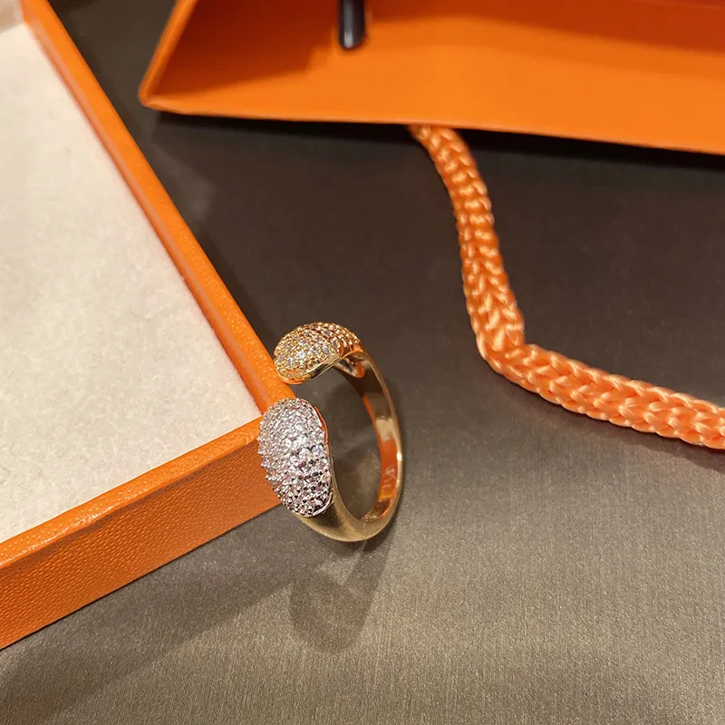 Bague de mariage en or pour femmes, Micro pavé de zircone cubique, bijoux de marque, bagues d'ouverture à la mode, 2021