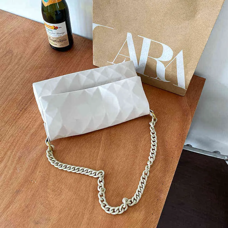 Shopping Bags Bolsa De Axila Geomtrica Francesa Para Mujer Bandolera Cadena Verstil Con Textura Un Hombro a Novedad Verano 220303