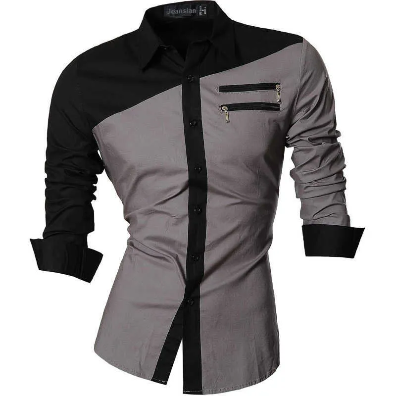 Jeansian Heren Casual Dress Shirts Fashion Desinger Stylish Long Sleeve Slim Fit 8371 Winaed 210721