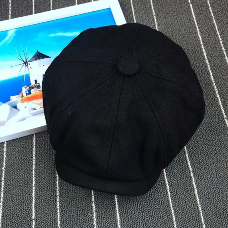 Berets Classic Wool Men039s Spaper Clippings Retro Znaki Hat Visgraat Płaskie bary Gatsby Cap Wollen Golf Hats Wysoka jakość1294113
