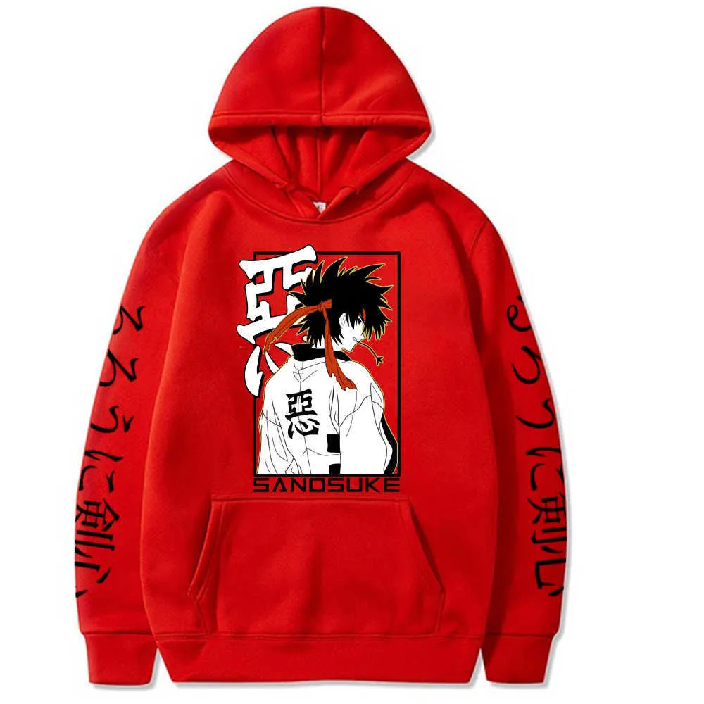 Rurouni Kenshin Långärmad Casual Loose Print Anime Unisex Hoodie Y0727